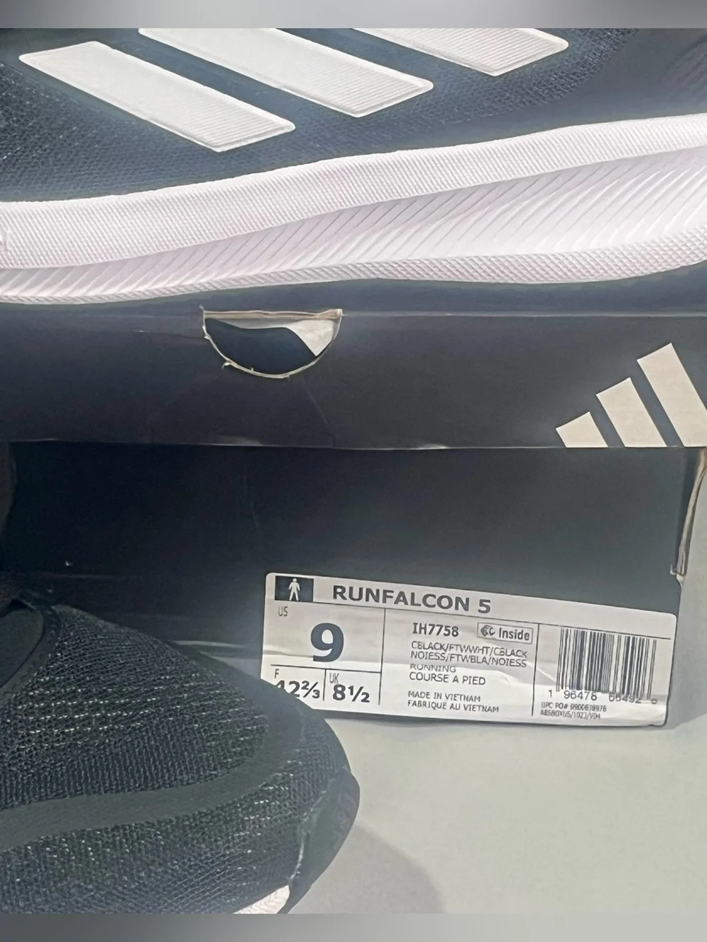 adidas Runfalcon 5 Black/White Men's Athletic Running Shoes
